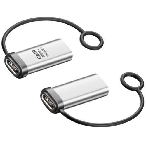 INF USB-C ženski na ženski adapter z vrvico &amp;mdash; 240W, 20Gbps, 8K video, (5000326818) Slike