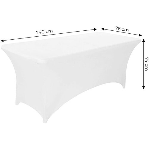 Multi Garden univerzalna navlaka za stol &amp;ndash; rastezljiva, 240 cm (8 ft), bijela Slike