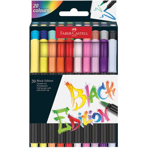  BRUSHPEN 20BOJA BLACK EDITION FABER CASTELL 116452 BLISTER Cene