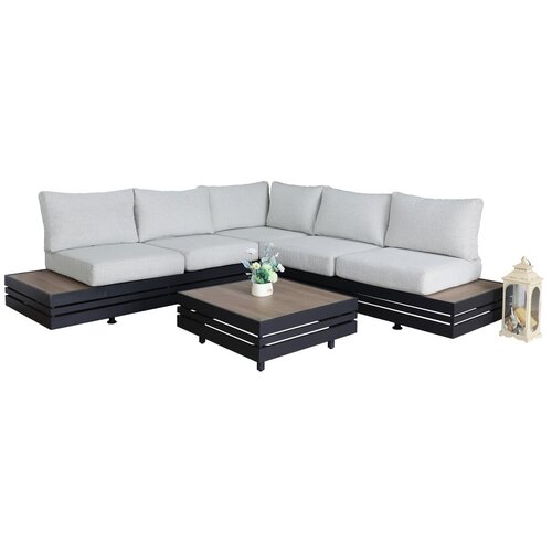 Rojaplast Siva aluminijasta vrtna garnitura za 5 oseb New York &amp;ndash; Slike