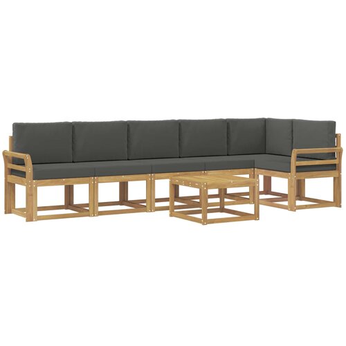 vidaXL Zunanja garnitura za sedenje 7 pcs Bela in antracit Poliester, (5000281886) Cene