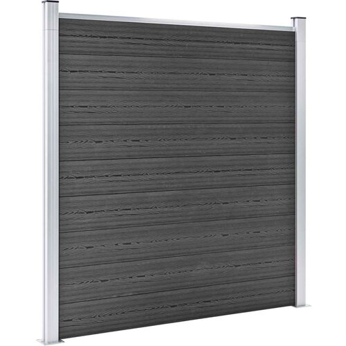 VidaXL set panela za ogradu WPC 872 x 186 cm crni Slike