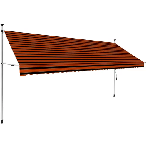 vidaXL Ročno zložljiva tenda 400 cm oranžna in rjava, (20609768)
