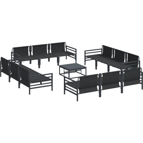 VidaXL Vrtna sedežna garnitura 13 pcs Antracitna Jeklo Slike