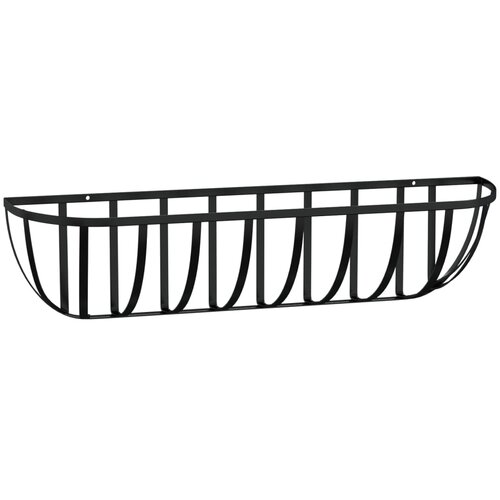  Zidna korita crna 2 kom obloge od kokosa 76x21x16 cm čelična Slike