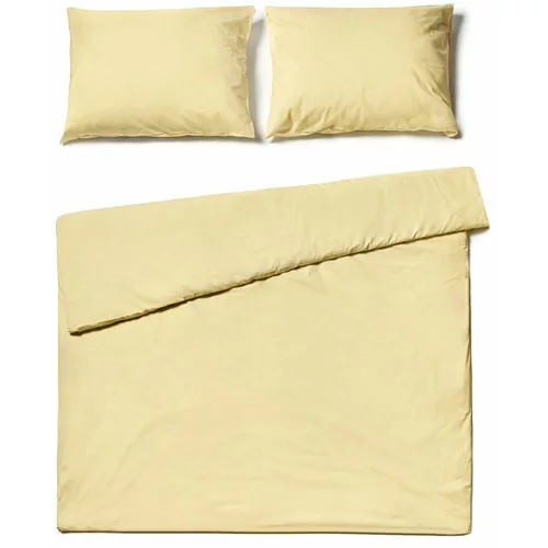Bonami Selection Vanilija žuta pamučna posteljina za bračni krevet , 200 x 200 cm