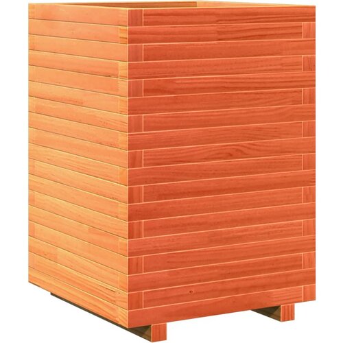 VidaXL vrtno cvetlično korito vo&amp;scaron;čeno rjavo 50x50x72 cm trdna borovina, (21229131) Slike