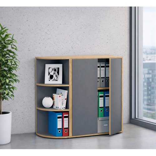 Livetastic KOTNI REGAL 33/110/33 cm antracit, medeni hrast Slike