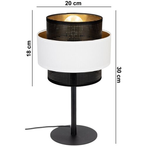  Stona lampa NESS 1xE27/60W/230V crna/bela Slike