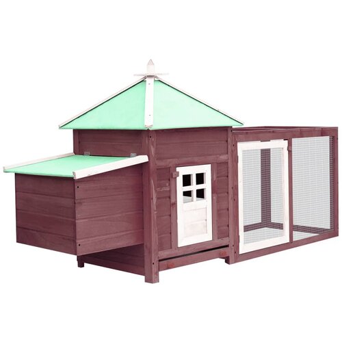 VidaXL Koko&amp;scaron;njak z gnezdi&amp;scaron;čem mocha 193x68x104 cm trden les jelke Slike
