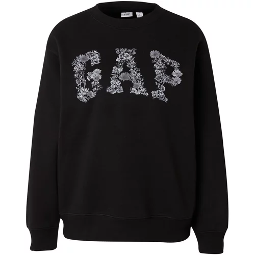 GAP Sweater majica 'HERITAGE' siva / svijetlosiva / crna