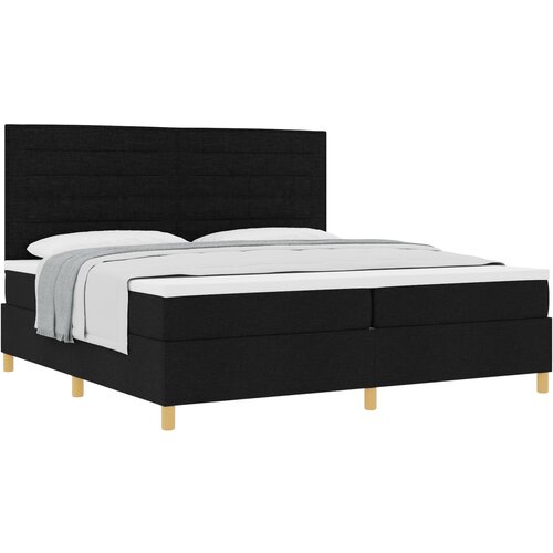 vidaXL Postelja s pomičnim podom in vzmetnico Črna 200x200 cm Tkanina, (22051595) Cene