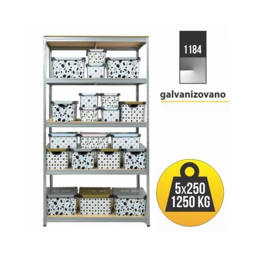 SmartStorage polica metal medijapan 213x120x60cm 5x250kg Slike