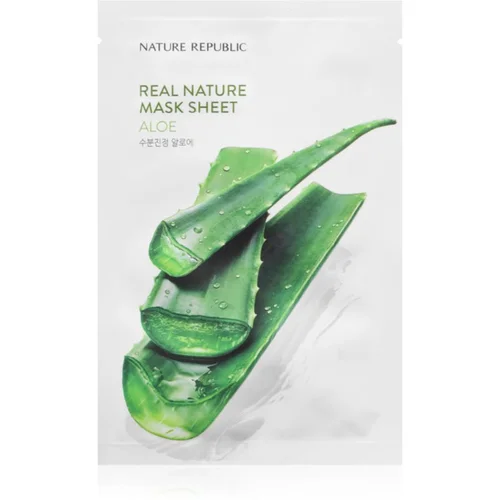 NATURE REPUBLIC Real Nature Aloe Mask Sheet hidratantna sheet maska s umirujućim djelovanjem 23 ml