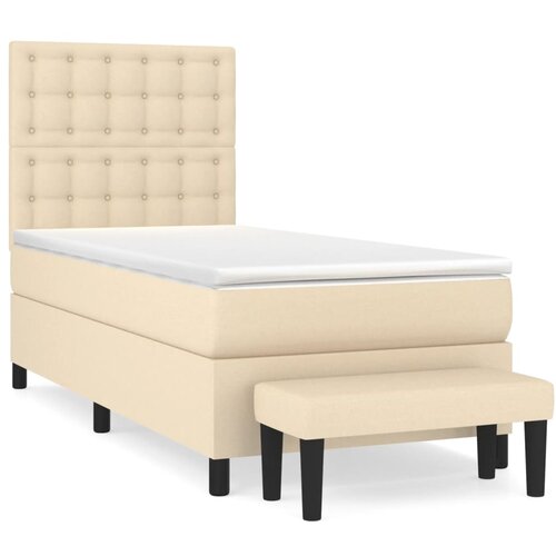 Maison Chic Box spring postelja - Vzmetna postelja z vzmetnico krem 90x190 cm blago SL7719, (21886883) Slike