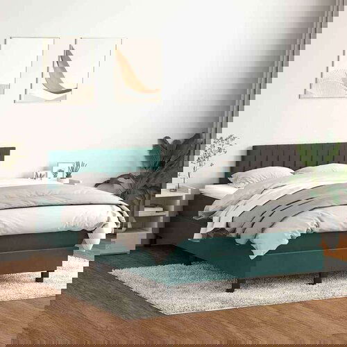 Box spring postelja z vzmetnico temno zelena 120x210 cm žamet, (21792175) Cene