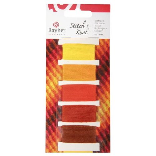 RAYHER Bombažne vrvice "Stitch & Knot", oranžne, 5barvx10m, (20728294) Cene
