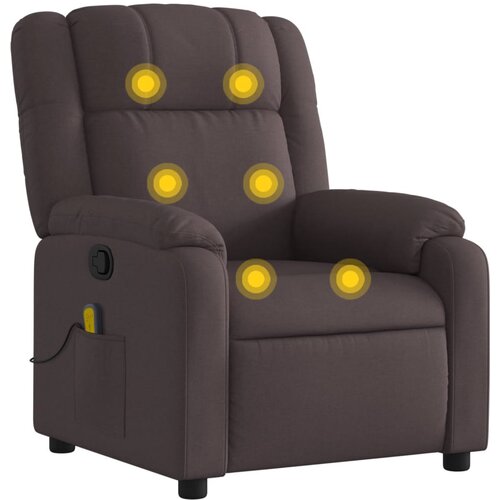 VidaXL Masažni naslanjač temno rjavo blago, (20922977) Slike