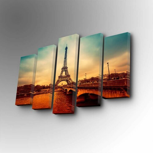 Wallity 5PUC-093 multicolor decorative canvas painting (5 pieces) Slike