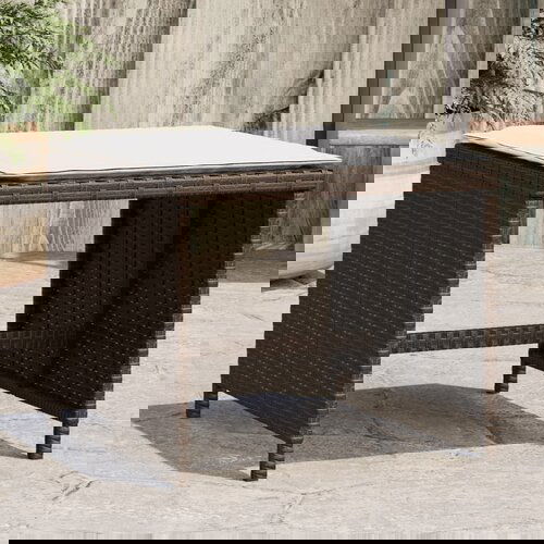 VidaXL Vrtni taburei s jastucima 4 kom smeđi 41x41x36 cm od poliratana Slike