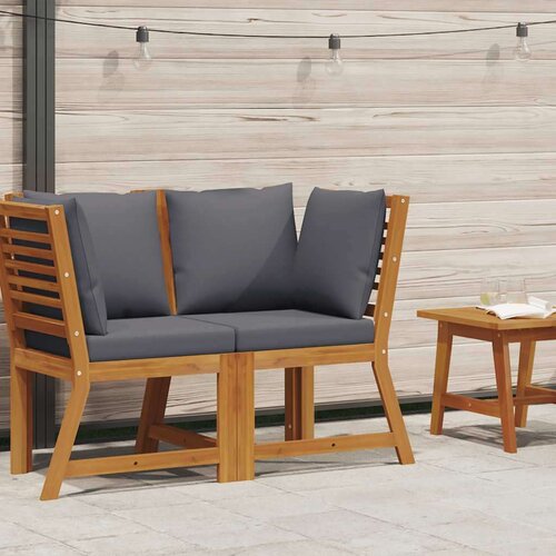 vidaXL Modularna kutna sofa s tamnosivim jastucima bagremovo drvo Cijene