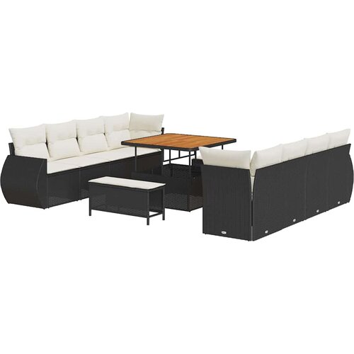  Sjedeća garnitura za vrt 11 kom. Crna poliratan 100 x 100 x 71 cm Slike