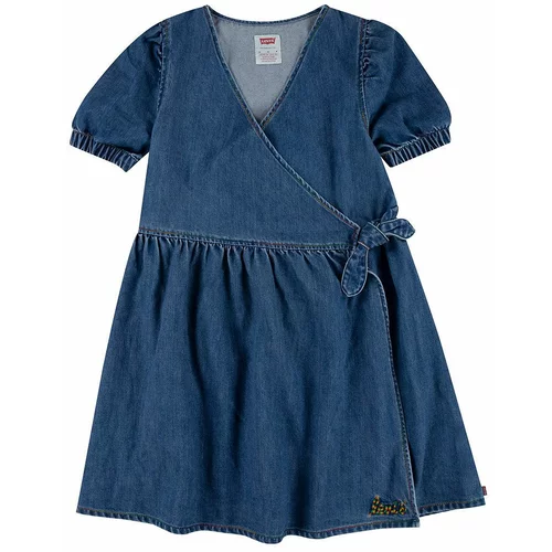 Levi's Dječja traper haljina boja: tamno plava, mini, širi se prema dolje