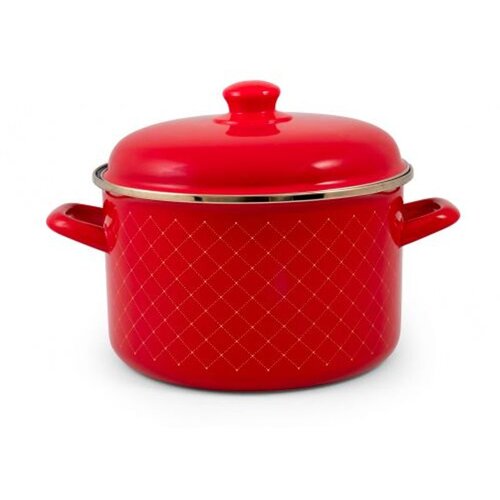 Metalac duboka &amp;scaron;erpa ZLATNA MREŽICA 24cm/6,75lit Crvena - VIZUELNO O&amp;Scaron;TEĆENJE Slike