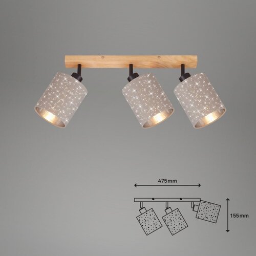 BRILONER 2078-031 - Reflektorsko svetlo SPOTLIGHT 3xE27/25W/230V, bež Slike