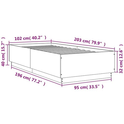 vidaXL okvir za krevet boja hrasta 120 x 200 cm konstruirano drvo Cijene