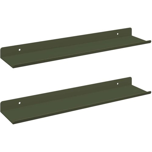  Polica na zidu Zidne 2 pcs Maslinasto zelena 40 x 9 x 2 5 cm - Maslinovo zelena 40 x 9 cm 2 Slike