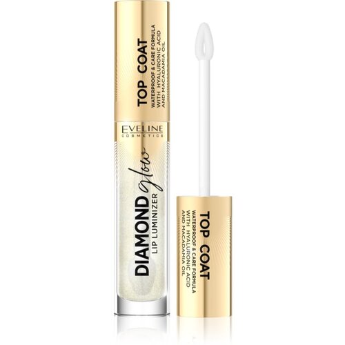 Eveline Cosmetics Diamond Glow bleščeči sijaj za ustnice s hialuronsko kislino odtenek 12 Top Coat 4,5 ml Cene