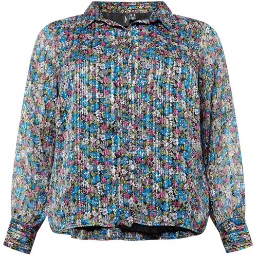 Vero Moda Curve Bluza &amp;#039;ABBY&amp;#039; modra / roza / črna / bela Slike
