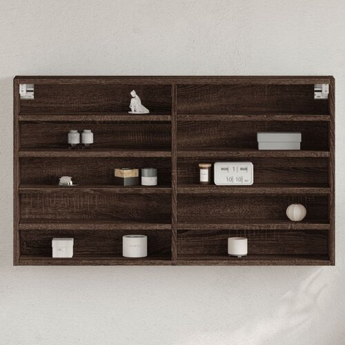  The Living Store Vitrina rjav hrast 100x15x58 cm inženirski les - Vitrina, (21554245) Cene