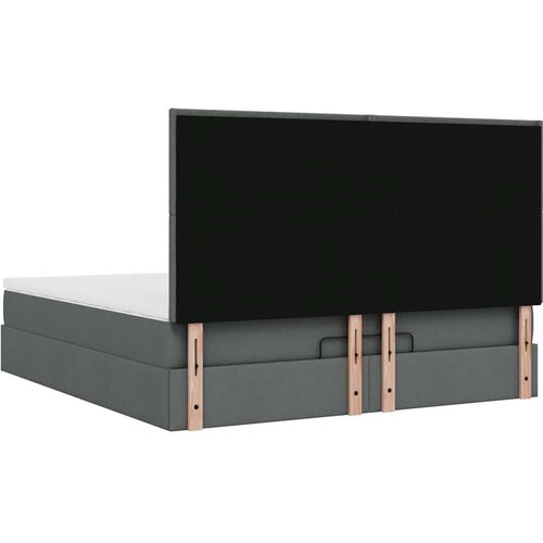 VidaXL Otomanski krevet s madracem tamnosivi 160x200cm od tkanine Slike