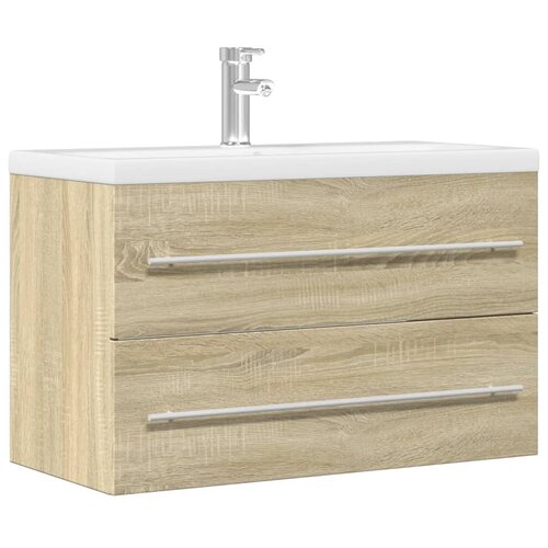 Ormarić za umivaonik boja drva 80x38,5x48 cm konstruirano drvo Slike