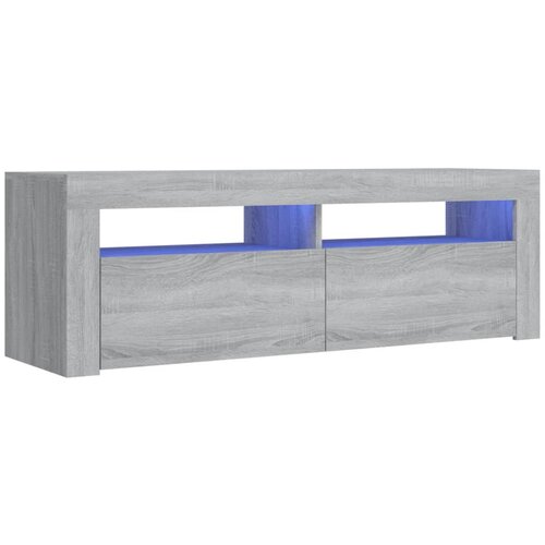 Maison Chic TV omarica - TV stojalo - Televizijska omarica z LED lučkami siva sonoma 120x35x40 cm, (21700558) Slike