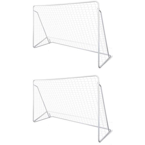 vidaXL Nogometni goli z mrežo jekleni 2 kosa 240x90x150 cm Cene