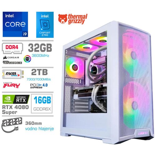 MEGA računalnik twr S10 i9-13900K/RTX4080 Super/32GB/2TB-4.0/1000W/Brez os/bel rgb, (21602692) Cene