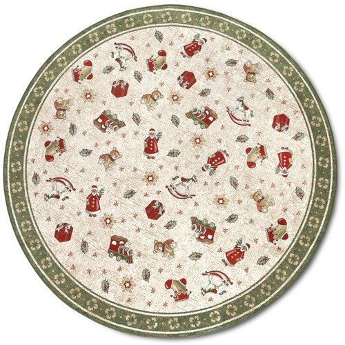 Villeroy &amp;amp; Boch Zeleni okrugao tepih s božićnim motivom od mje&amp;scaron;avine pamuka &amp;oslash; 200 cm Toy&amp;#039;s Delight Green Christmas &amp;ndash; Slike