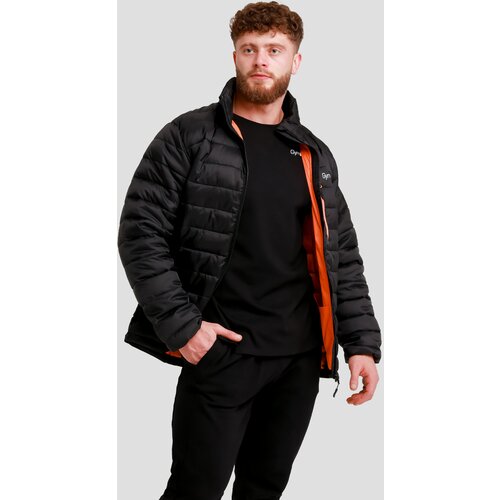 GymBeam Mu&amp;scaron;ka puffer jakna Black/Orange Slike