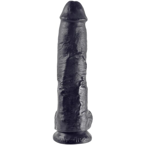 King Cock 10 dildo s testisi (25 cm) - črn Slike
