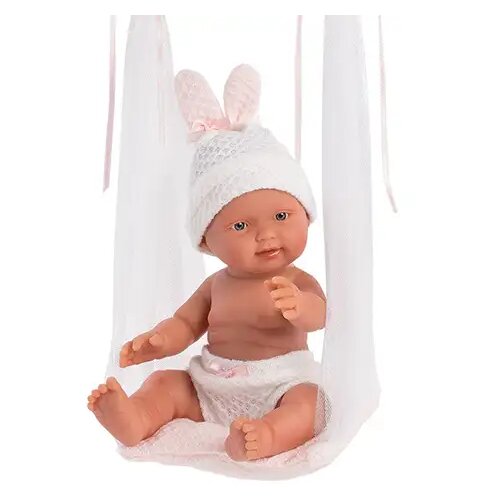Llorens Llorens: Bebita 26cm velika dekliška lutka z gugalnico Cene