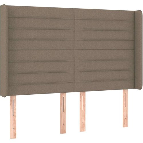  Box spring s madracem LED smeđesivi 140x190 cm tkanina Slike