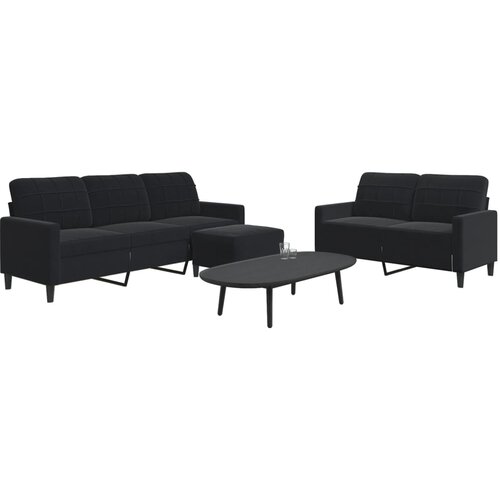 vidaXL 3-dijelni set sofa s jastucima crni baršunasti Cijene