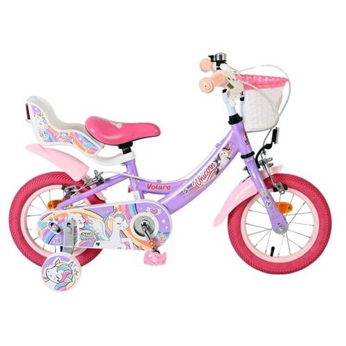 Volare dječji bicikl Unicorn 12&Prime; ljubičaste boje, s dvije ručne kočnice Cijene