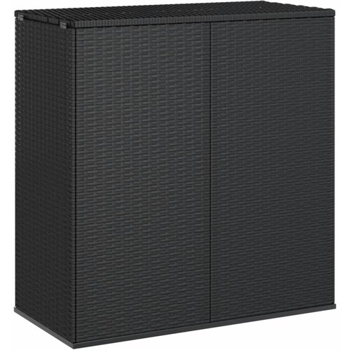VidaXL Kutija za vrtne jastuke od PE ratana 100 x 49 x 103,5 cm crna Slike