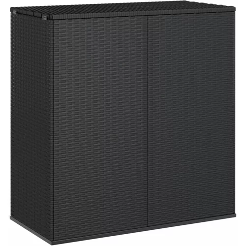 vidaXL Vrtna škatla za blazine PE ratan 100x49x103,5 cm črna