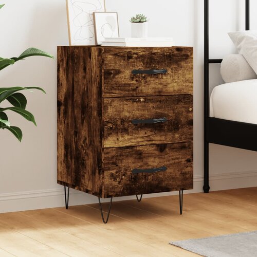 VidaXL Nočna omarica dimljeni hrast 40x40x66 cm inženirski les Slike