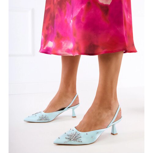 Gemre Green rhinestone slingback pumps Lessor Cene